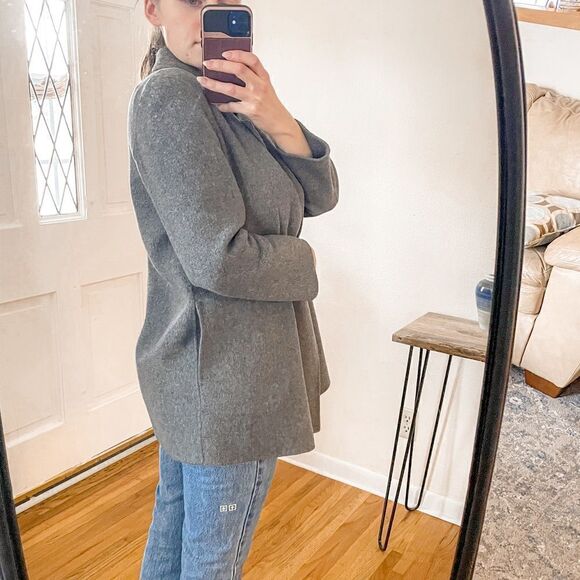 Theory Clairene Double Face Wool Cashmere Jacket Grey - Picture 3 of 10